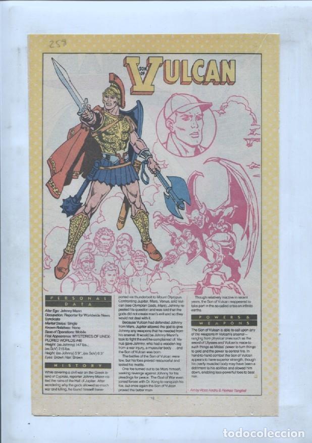 Cartes Postales: Ficha personaje DC Comics numero 258: Son of Vulcan + Sonar - VARIOS