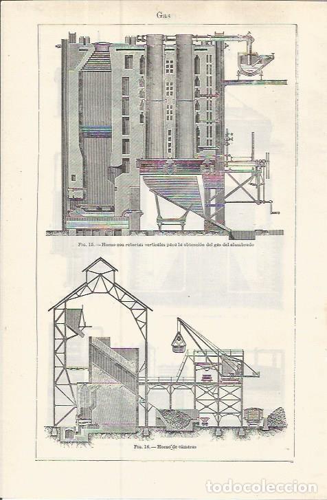 Postkarten: LAMINA ESPASA 37570: Hornos para la obtencion de gas - Varios