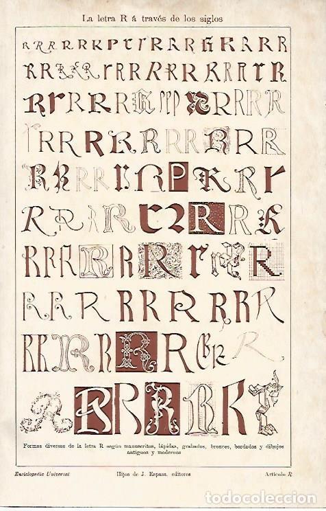 Postcards: LAMINA ESPASA 4994: La letra R a traves de los siglos - Varios Autores