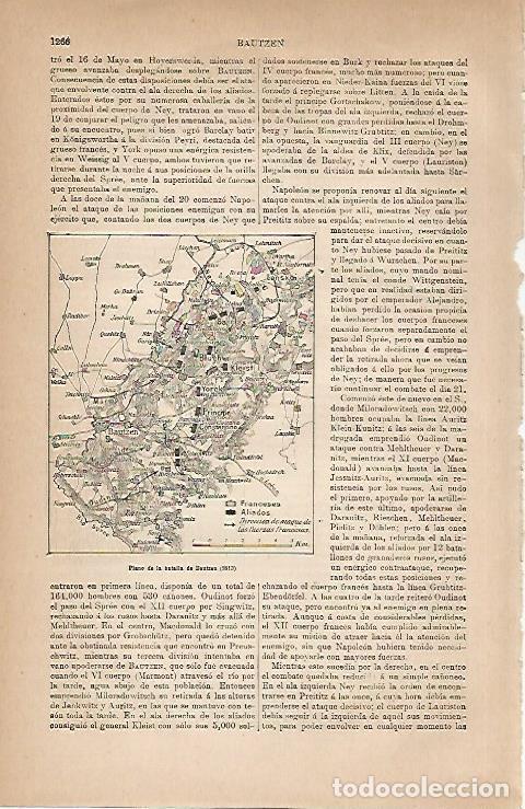 Postales: LAMINA ESPASA 30889: Plano de la Batalla de Bautzen en 1813 - Varios