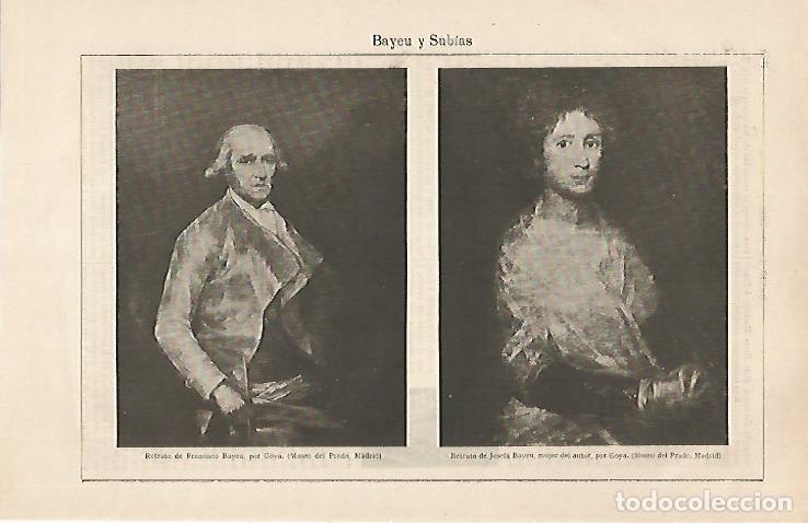 Postales: LAMINA ESPASA 30894: Retratos por Bayeu y Subias - Varios
