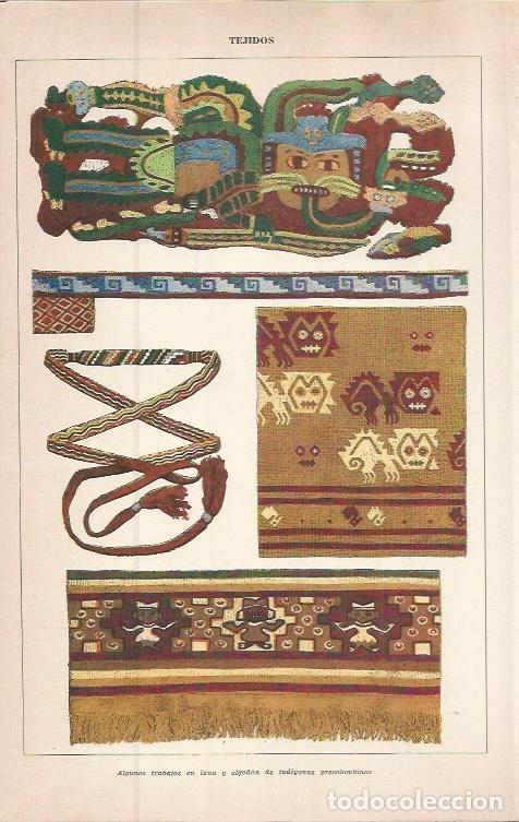 Postcards: LAMINA 51596: Tejidos de culturas precolombinas - VVAA