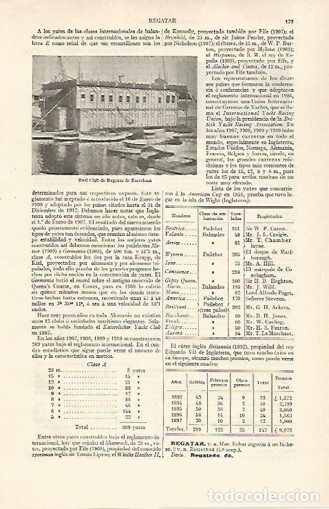 Postales: LAMINA ESPASA 30976: Real Club de Regatas de Barcelona - Varios
