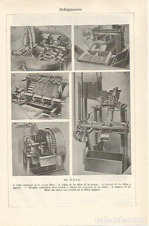 Postales: LAMINA ESPASA 30970: Prensa Bliss de refrigeracion - Varios