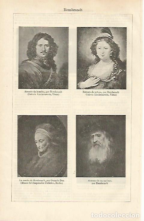 Postales: LAMINA ESPASA 31031: Retratos por Rembrandt - Varios