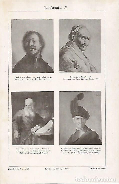 Postales: LAMINA ESPASA 31036: Obras de Rembrandt - Varios