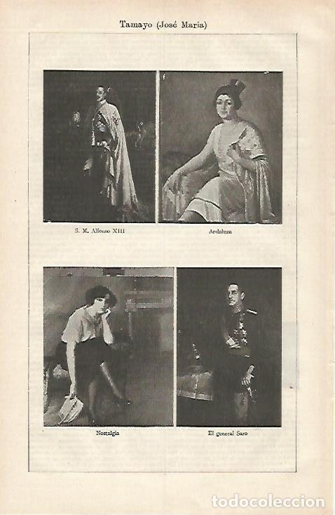 Postales: LAMINA ESPASA 31149: Retratos por Jose Maria Tamayo - Varios