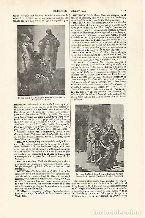 Postales: LAMINA ESPASA 31092: Cuadros por A. Rethel - Varios