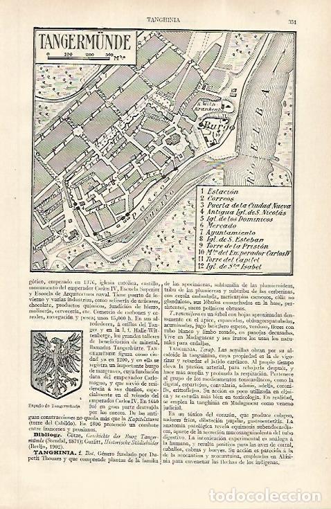 Postales: LAMINA ESPASA 31172: Plano de Tangermunde Alemania - Varios