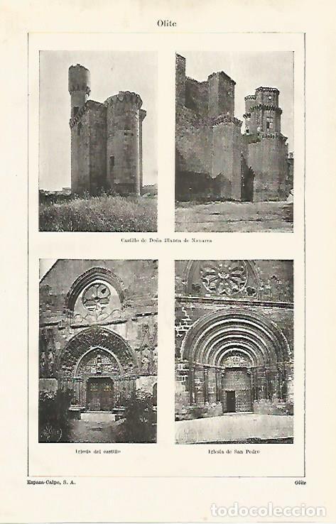 Postales: LAMINA ESPASA 21367: Castillo de Olite Navarra - Varios