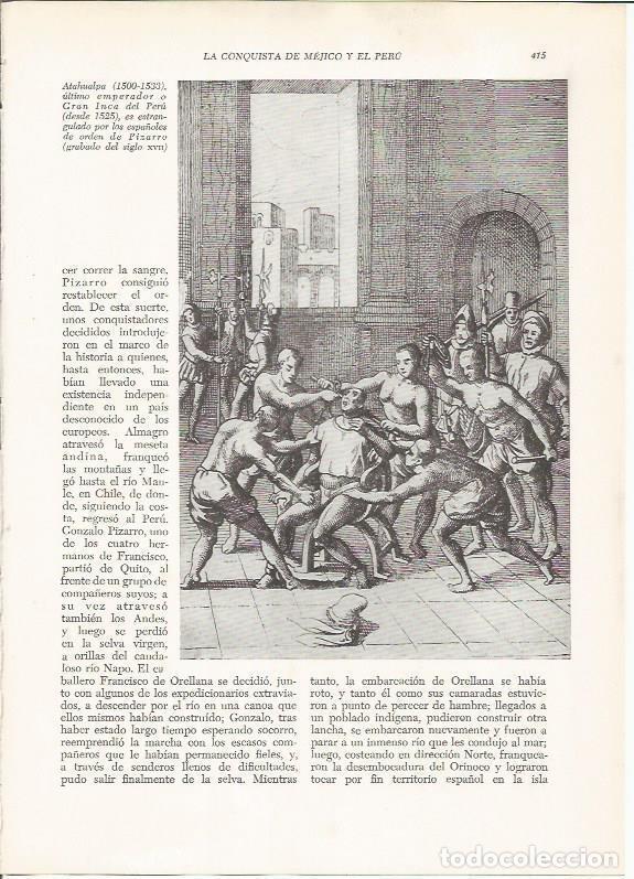 Postales: LAMINA 26005: Atahualpa estrangulado por orden de Pizarro - VVAA