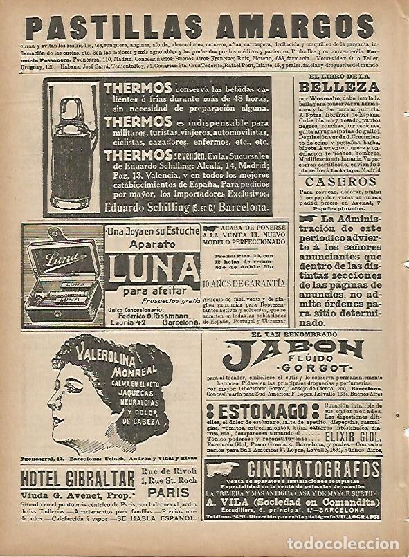 Postcards: LAMINA 11657: Publicidad de Pastillas Amargos y Hotel Gibraltar de Paris - Varios