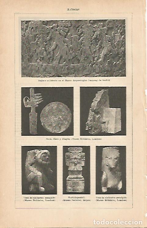 Postales: LAMINA ESPASA 7191: Muestras de arte azteca - Varios