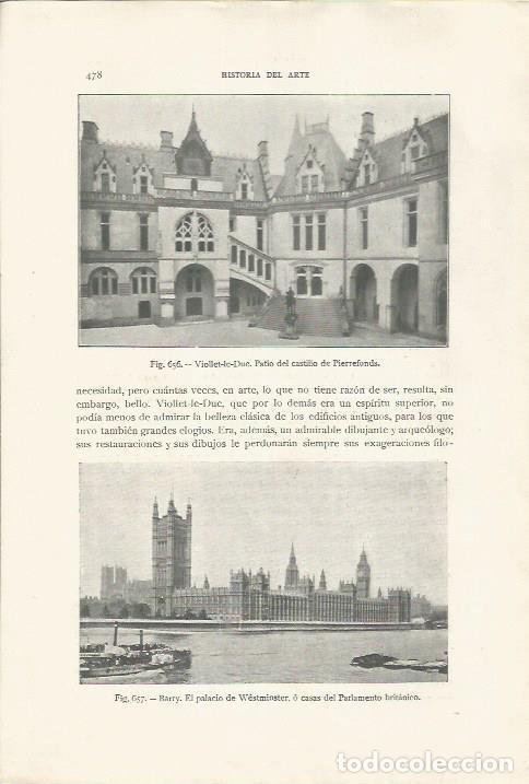 Cartes Postales: LAMINA 26966: Patio del Castillo de Pierrefonds y el Parlamento de Londres - J. Pijoan