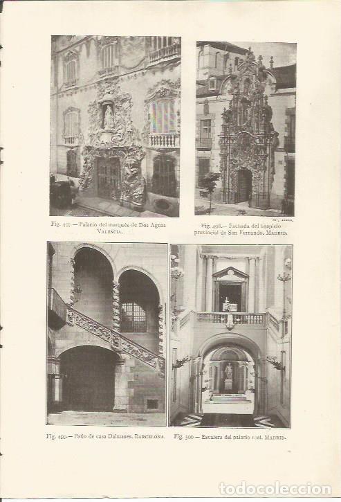 Postkarten: LAMINA 26921: Palacio del Marques de Dos Aguas, Valencia; Hospicio de San Fernando y escalera del Pa
