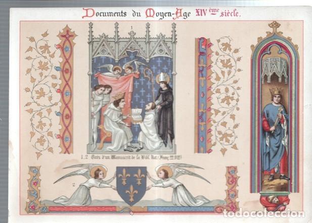 Postcards: Documents du Moye-Age XIV eme siecle, numerada atras 2 -