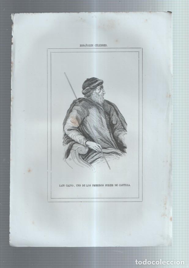 Cartes Postales: Lamina numero 13: Los Heroes y las maravillas del mundo: Lain Calvo, juez de Castilla -