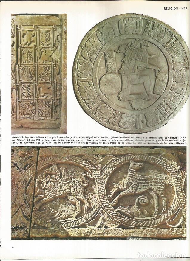 Postales: LAMINA MONITOR 01086: Perfil mozarabe, altar de Chincultic y friso visigodo - Varios