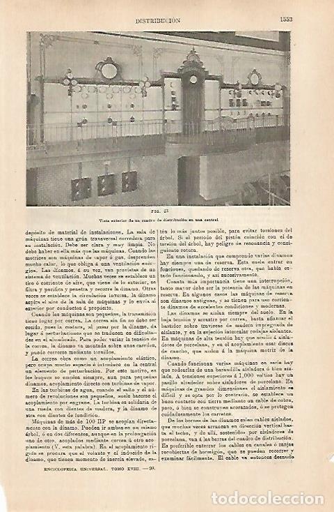 Postales: LAMINA ESPASA 31439: Cuadro de distribucion de una central electrica - Varios