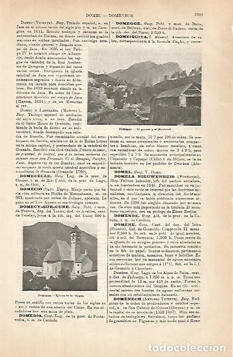 Postales: LAMINA ESPASA 31470: Puente e iglesia de Domegge Italia - Varios