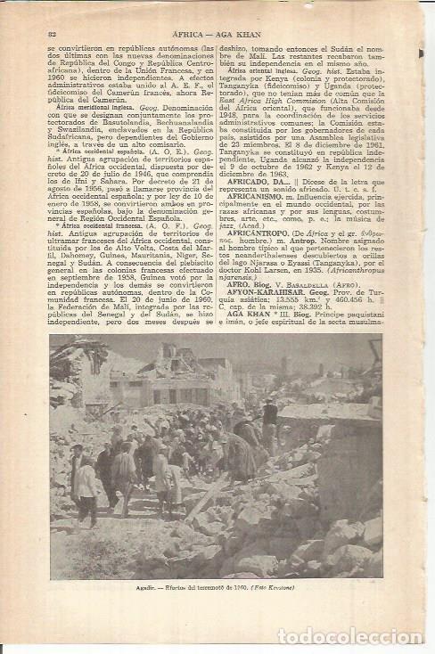 Postkarten: LAMINA ESPASA 37987: Terremoto de 1960 en Agadir, Marruecos - Varios