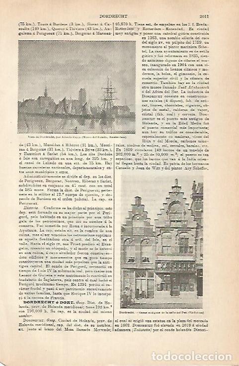 Cartoline: LAMINA ESPASA 31497: Vistas de Dordrecht Holanda - Varios
