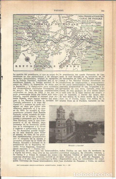 Cartes Postales: LAMINA ESPASA 37746: Mapa del Canal de Panama - Varios