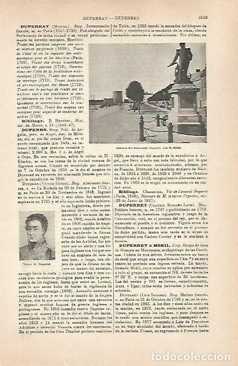 Cartoline: LAMINA ESPASA 31589: Estatua de Duperre en La Rochela - Varios