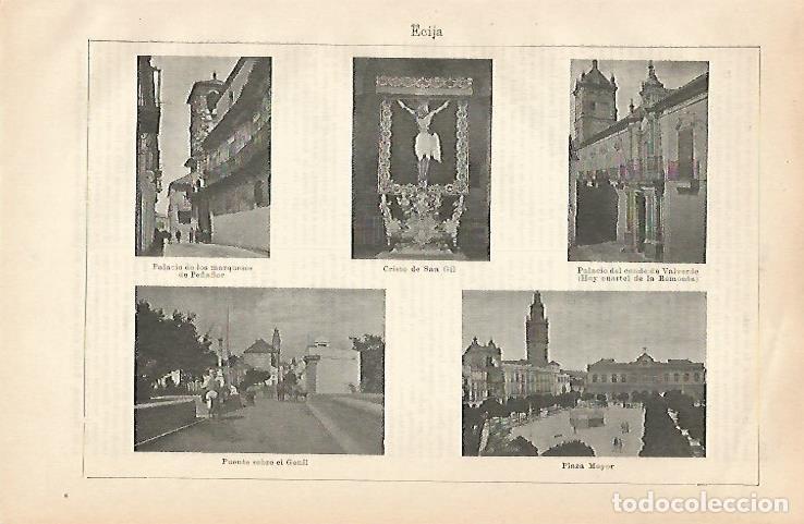 Cartoline: LAMINA ESPASA 31643: Vistas de Ecija Sevilla - Varios