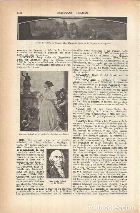 Cartes Postales: LAMINA ESPASA 37907: Madame Roland en el patibulo, por Royer - Varios