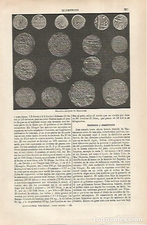 Cartoline: LAMINA ESPASA 31705: Monedas antiguas de Marruecos - Varios
