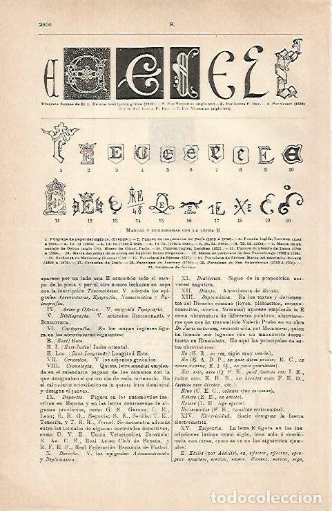Cartoline: LAMINA ESPASA 31627: Diversas formas de la letra E - Varios