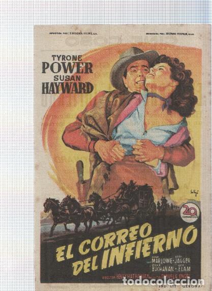 Postales: Programa de cine: El correo del infierno con Tyrone Power y Susan Hayward - Foto 1