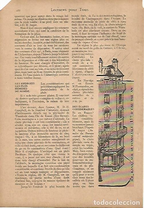 Cartes Postales: LAMINA 12509: Dibujo para el articulo Les Bienfaits de la Pluie - Varios
