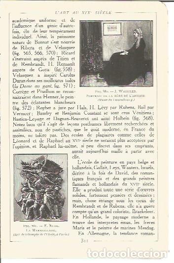 Cartes Postales: LAMINA V00246: Retrato de la madre del artista, por J. Whistler y La Marsellesa, por F. Rude - Salom