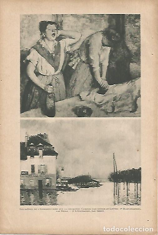 Postkarten: LAMINA 12673: Blanchisseuses por Degas y La inundacion por Sisley - Varios