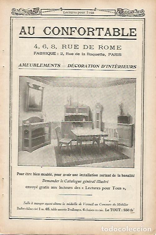 Cartes Postales: LAMINA 12764: Publicidad de Muebles Au Confortable en Paris - Varios