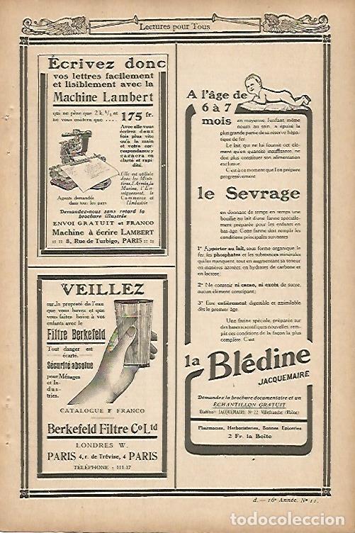 Cartes Postales: LAMINA 12805: Publicidad de Machine Lambert - Varios