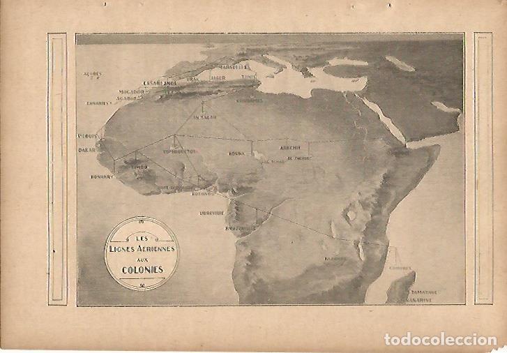 Postcards: LAMINA 12845: Mapa de las lineas aereas de las colonias de Francia - Varios