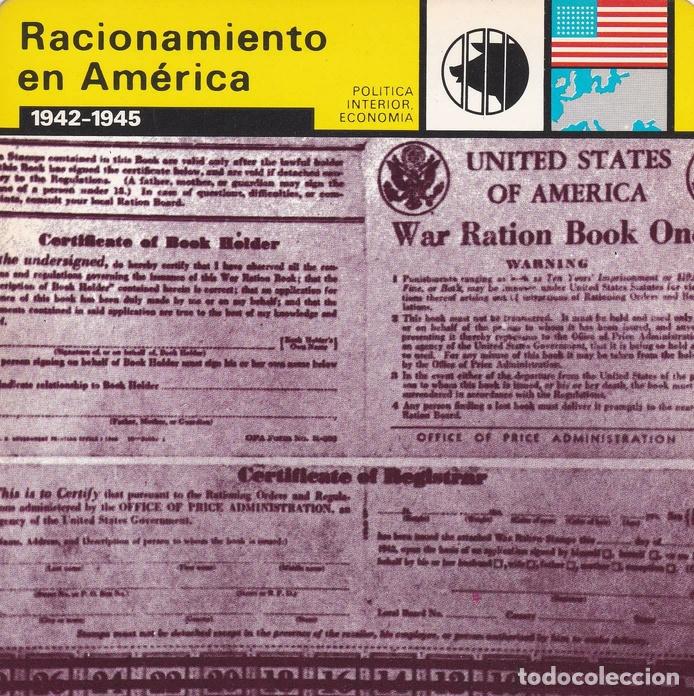 Postales: FICHA POLITICA INTERIOR ECONOMIA 80: RACIONAMIENTO EN AMERICA. 1942-1945 - Varios