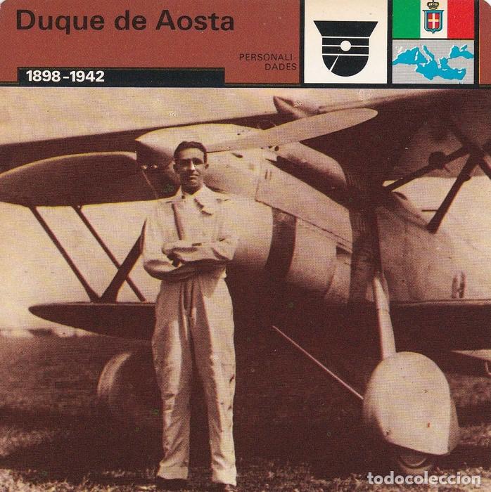 Postales: FICHA PERSONALIDADES 140: DUQUE DE AOSTA. 1898-1942 - Varios