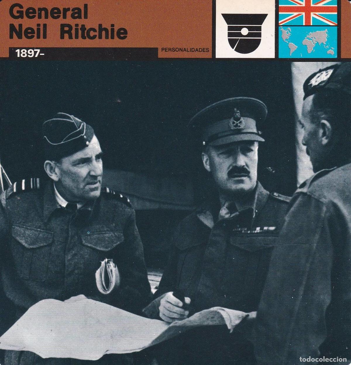 Postales: FICHA PERSONALIDADES 179: GENERAL NEIL RICHIE. 1897 - Varios