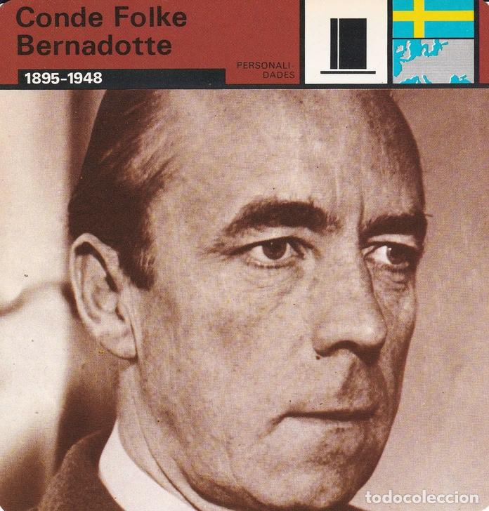 Cartoline: FICHA PERSONALIDADES 313: CONDE FOLKE BERNADOTTE. 1895-948 - Varios