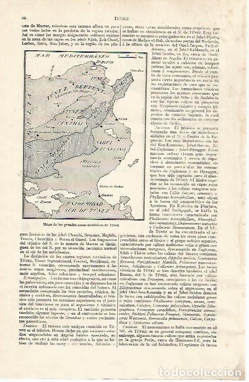 Cartes Postales: LAMINA ESPASA 31726: Mapa de las zonas tectonicas de Tunez - Varios