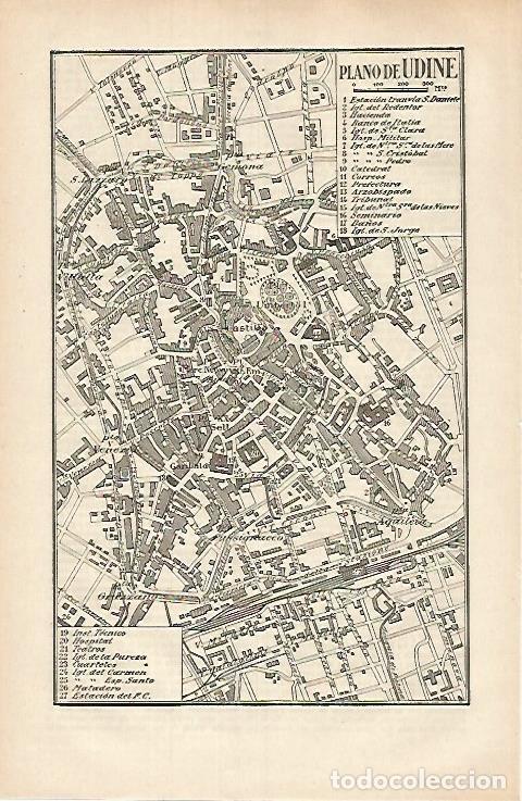 Cartoline: LAMINA ESPASA 31842: Plano de Udine Italia - Varios