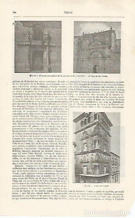 Postais: LAMINA ESPASA 31834: Torre del Conde y Casa de las Torres en Ubeda Jaen - Varios