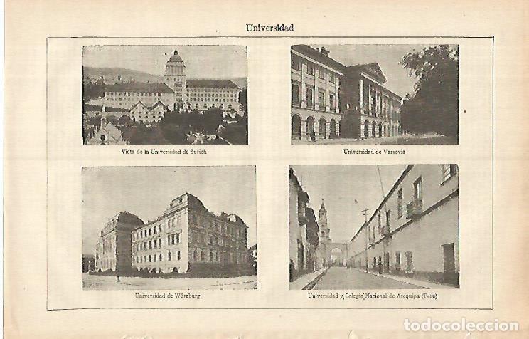 Postkarten: LAMINA ESPASA 31897: Universidad de Zurich Varsovia Wurzburg y Arequipa - Varios
