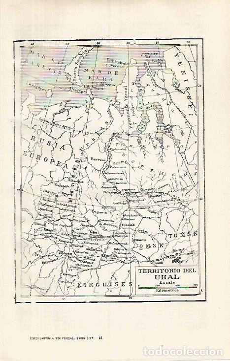 Postais: LAMINA ESPASA 31914: Mapa del Ural - Varios