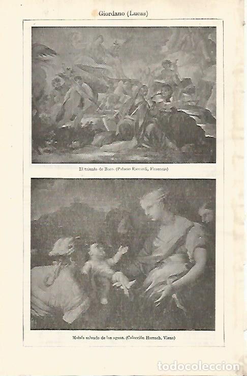 Postais: LAMINA ESPASA 31973: El triunfo de Baco y Moises salvado de las aguas por Giordano - Varios