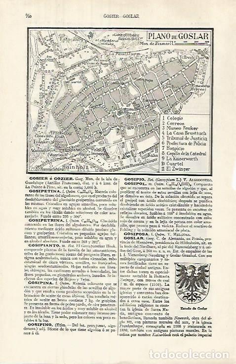 Postais: LAMINA ESPASA 32048: Plano de Goslar Alemania - Varios